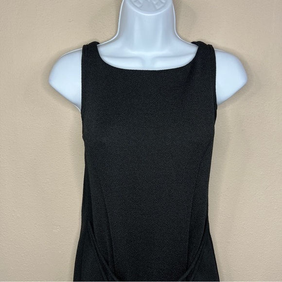 Vintage Lisa Jo Black Sleeveless Stretch Metal Belt Accent 90s Event Party - Picture 3 of 9